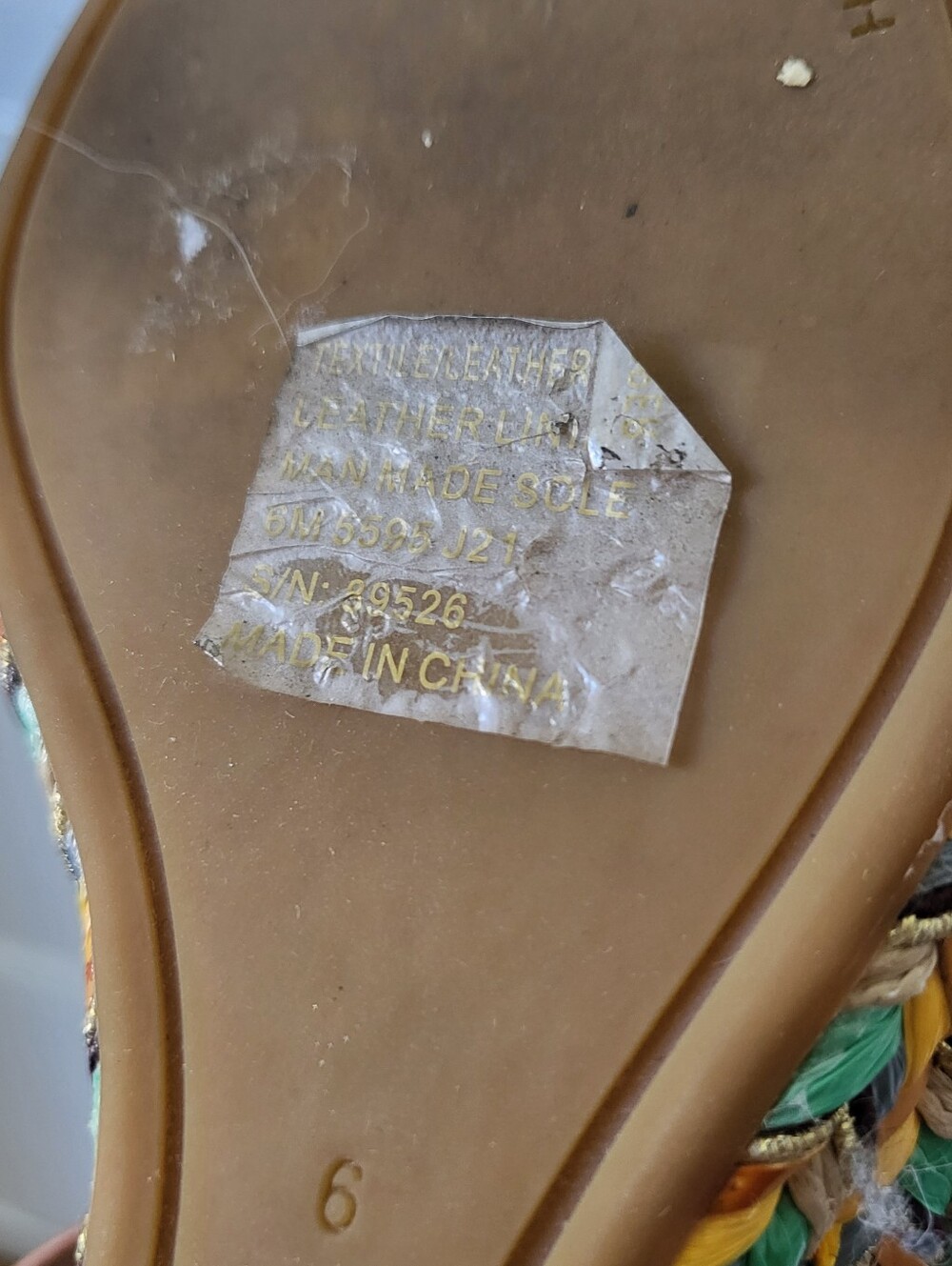 Tory Burch Strappy Leather Woven Wedge Heels Sandals Multicolor Size 6 - Picture 7 of 8